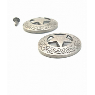 Gun black metaal Applicatie/stud voor leder STER